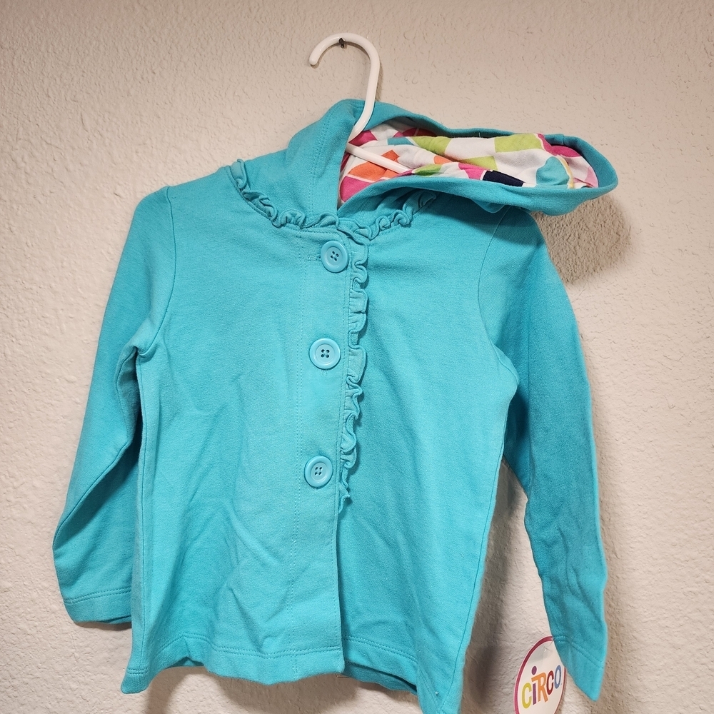Circo Turquoise Button-Up Girls Hoodie